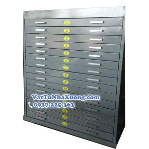 Tủ lưu bản vẽ A0- 15 ngăn, tủ lưu trữ bản vẽ sản xuất theo yêu cầu